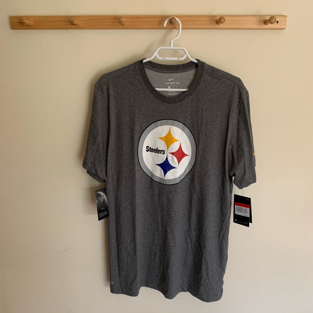 NWT Nike Pittsburgh Steelers Grey Dri Fit Shirt L